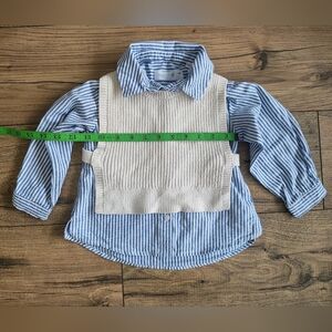 Zara Blue and White Striped Shirt